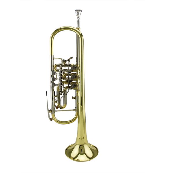 

high grade professional gold lacquer rotary trumpet