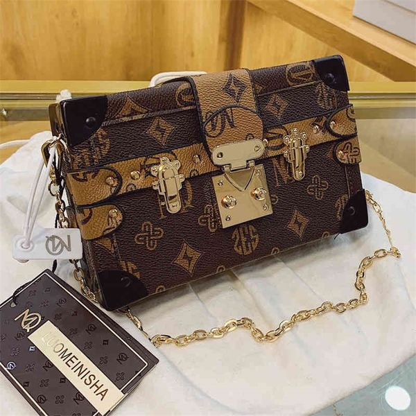 

bag small square versatile one shoulder printed chain bag handbags on clearance sale