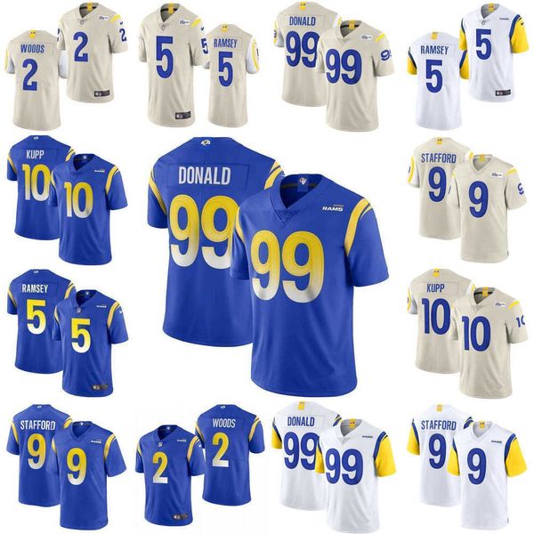 

football jerseys men women los angeles''rams''youth 99 aaron donald 2 robert woods 9 matthew stafford 5 jalen ramsey 10, Black;red