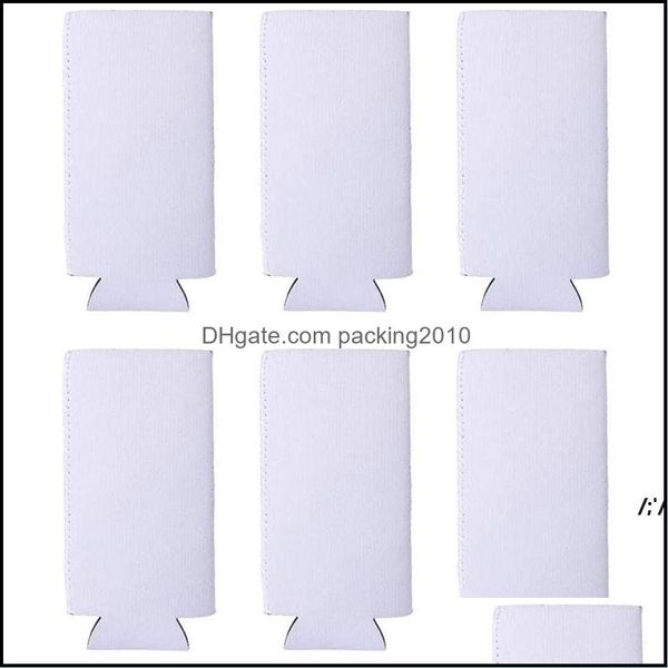 Outros produtos de bares barware de cozinha cozinha home jardim sublimação diy branco em branco fino portador neoprene Insator mais frio e beisebol água