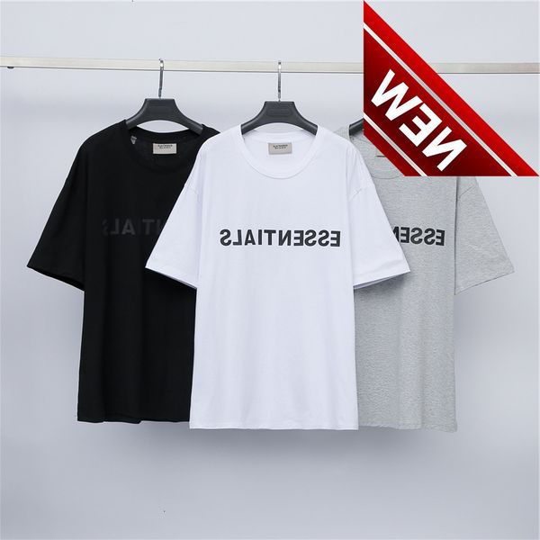 

essentials short sleeve feel of god double line high street ins loose men's and women's lovers fog base t-shirt fashion, White;black