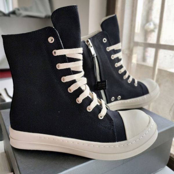 

dress shoes rick black thick bottom increase dark owens mens canvas casual short boots female board retro dissol shoe size35-48