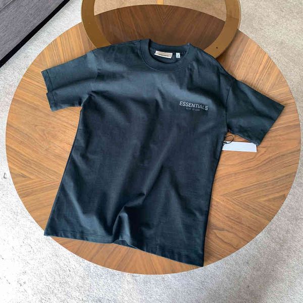 

50% discount bagsgod of fog double fear thread essentials fashion brand simple reflective loose and versatile short sleeve t-shirt couple, White;black