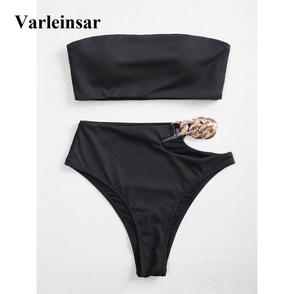 

s - xl bandeau high waist bikini female swimsuit women swimwear two-pieces bikini set asymmetric bather bathing suit swim v2640b, White;black