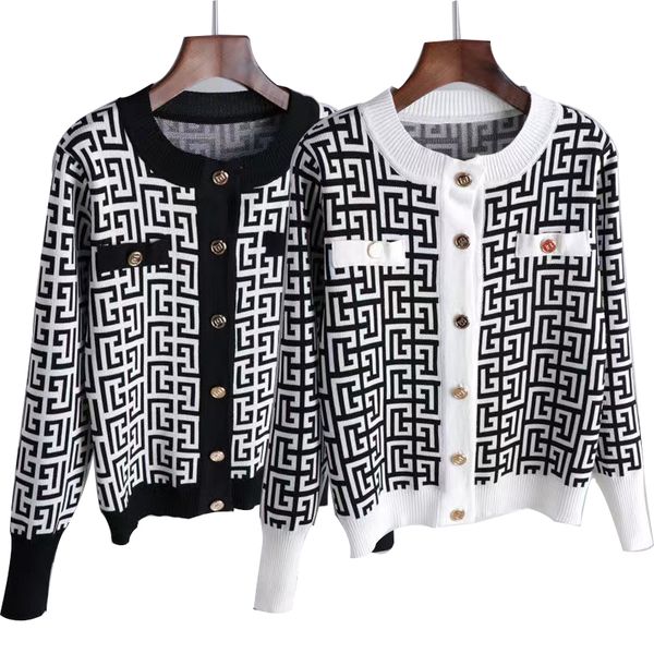 

womens designer sweaters knits cardigan long sleeved fashion sweater women casual jacket coats ladys jumper clothing 3 color sizes s to xl, White;black