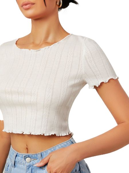 

lettuce trim crop tee r5fp#, White