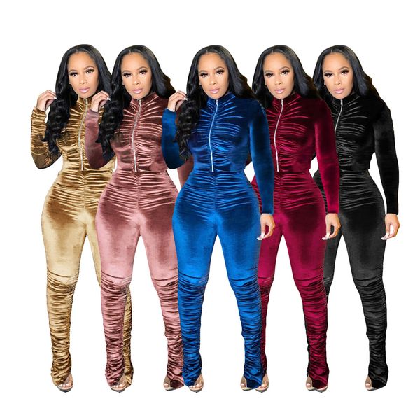 

women's tracksuits velour track suit winter joggers sweatpants women two piece pant sets clothing velvet sweat sets, Gray