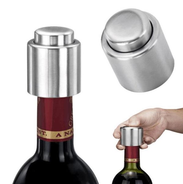 Utensili da bar Tipo di pressatura Tappo per bottiglia Tappo per vino rosso in acciaio inossidabile Bottiglie di vino rosso sottovuoto Beccuccio Tappi per flusso di liquore Tappo per versamento SN4554