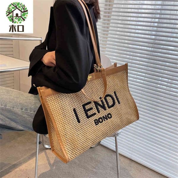 

summer high-capacity messenger women's summer fashion straw woven french portable tote purses outlet online