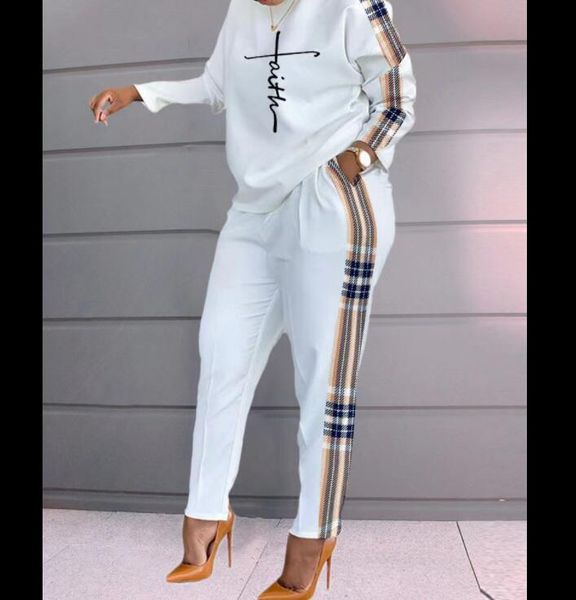 

fashion tracksuits 2 piece set women shirts and wide leg pants women casual print long sleeves & design trouser two pieces set, Gray