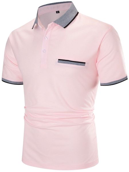 

men contrast collar polo shirt h1hc#, White;black