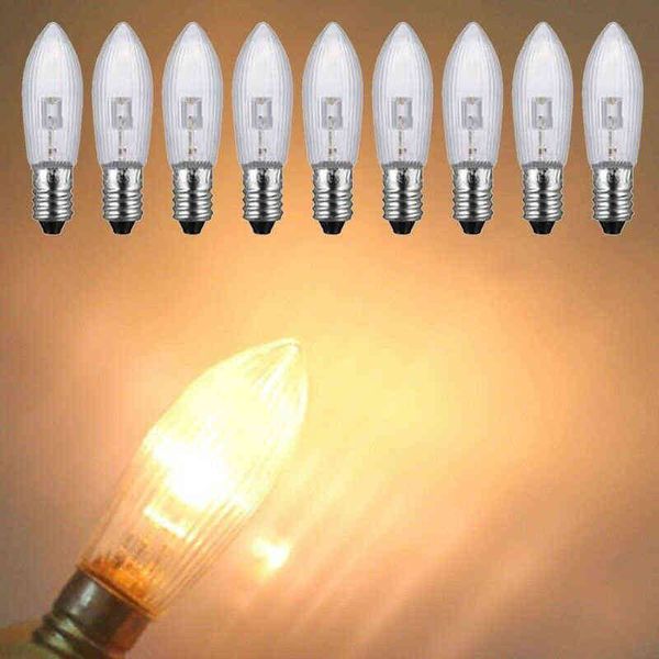 10 Pz/borsa E10 LED Lampada di Ricambio Lampadina Candela Lampadina 10-55 V AC Lampadine Vintage Edison Lampada per Bagno Cucina Home Decor H220428