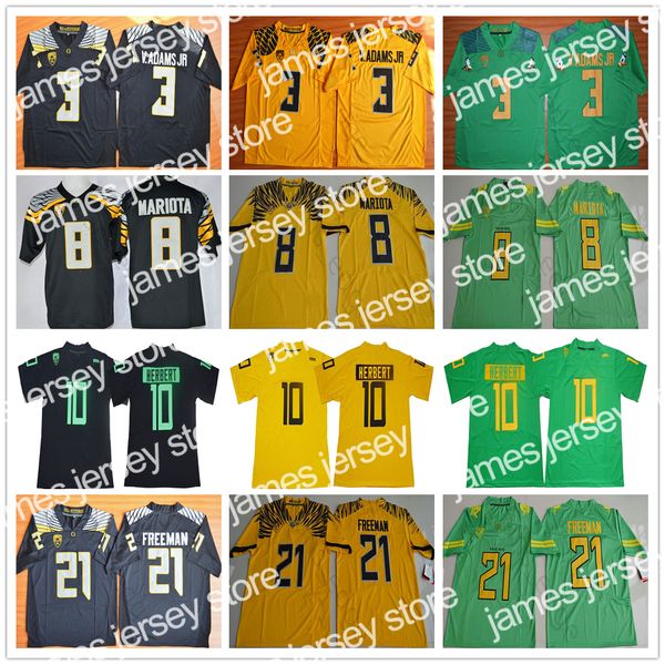 

american college football wear ncaa oregon ducks college #10 justin herbert jersey 3 v.adams vernon adams jr 8 marcus mariota 21 royce an un, Black