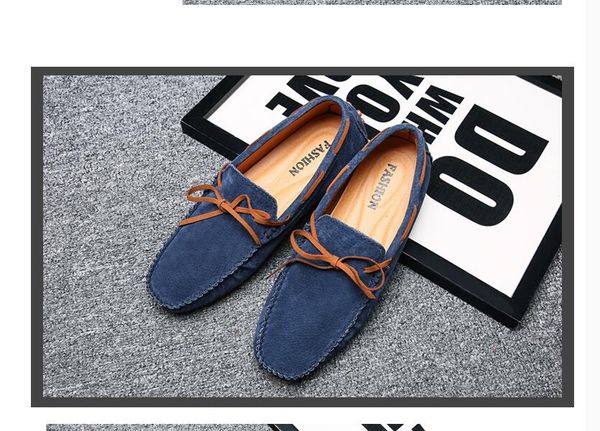 

men genuine leather shoe non-slip mens loafers luxury designer head leathers soft business casual loafer shoes male size: eu39-47, Black