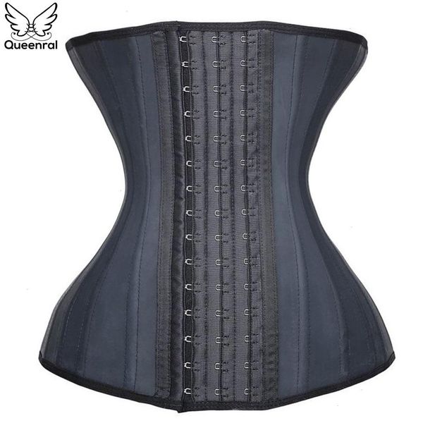 

waist trainer corsets womens shapers latex gaine ventre steel slimming underwear body shaper women bustiers colombian girdles modeling strap, Black;white