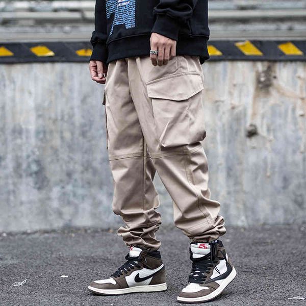 

super lighter energy wind corset overalls men's fashion brand students loose hip hop high street drawstring straight tube leisure long, White;black