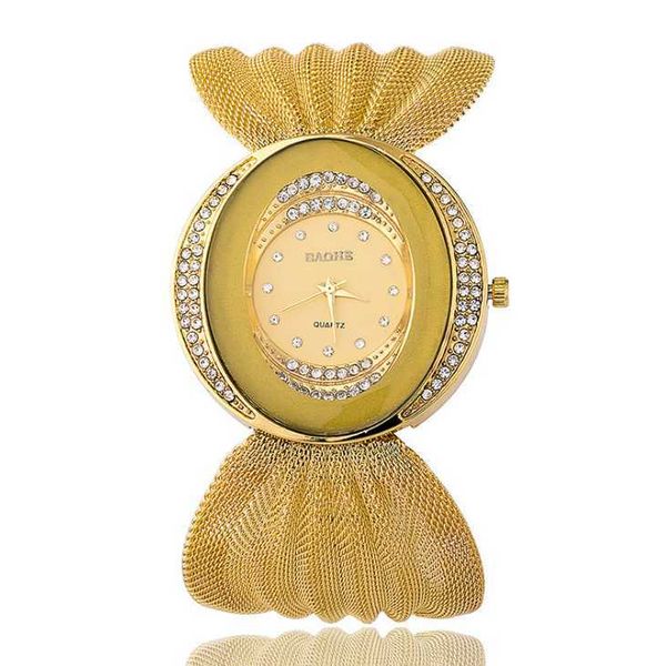 

brand baohe arrival luxurious ladies wristwatch eliptical dial wide mesh bracelet watch womens fashion watches wristwatches, Slivery;brown