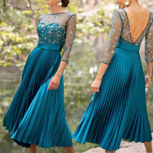 

casual dresses 2022 spring women's round neck perspective dress backless hpp0, Black;gray