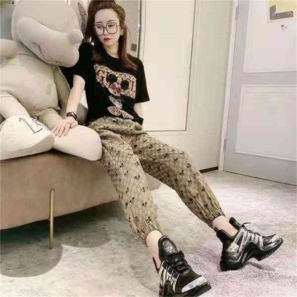 

2022 new special offer model fashion leisure sports suit women's two-piece short sleeve shorts loose fashion, White