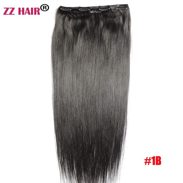 

synthetic long straight 40g one pcs set 4 clip in hair extensions fake hairs wholesale, Black