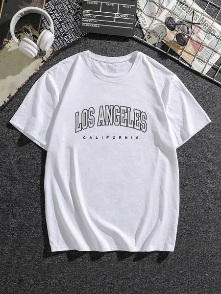 

men letter graphic tee m5f8#, White;black