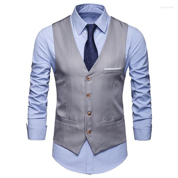 Coletes masculinos smart casual tops homens mai formal sleeseless slim wedding party wark wear 2022 guin22