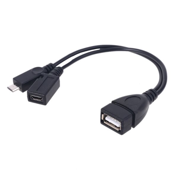 Micro-USB-auf-USB-2.0-OTG-Adapterkabel mit Micro-USB-Stromversorgung für Amazon Fire TV, Mobiltelefon, Tablet, PC, Smartphone