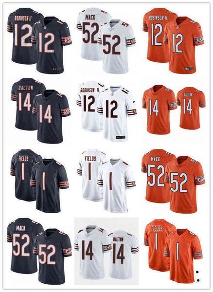 

men chicago''bears''women youth 52 khalil mack 34 walter payton 1 justin fields 14 andy dalton 12 allen robinson blue fo, Black