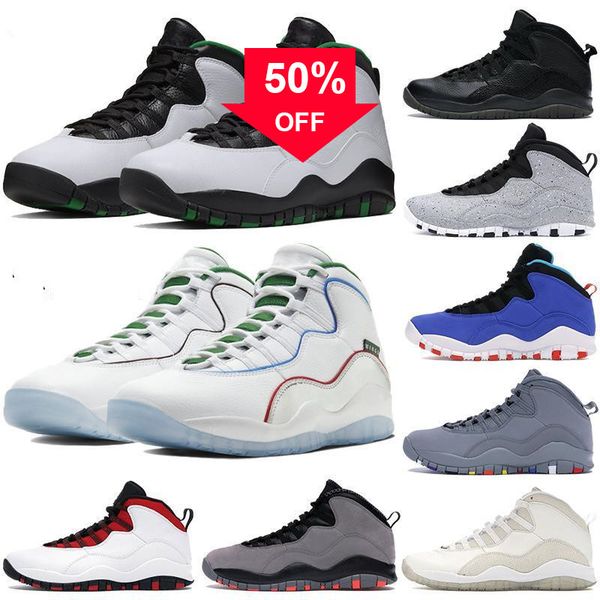 

10s  wings men basketball shoes chicago cool grey cement steel westbrook mens 9s 9 wholesale sneakers sports trainers, Black