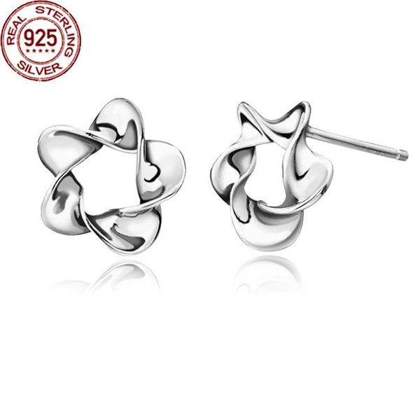 

2022 plum blossom korean version wisp empty earrings charm 925 silver student simple jewelry female luxury, Golden