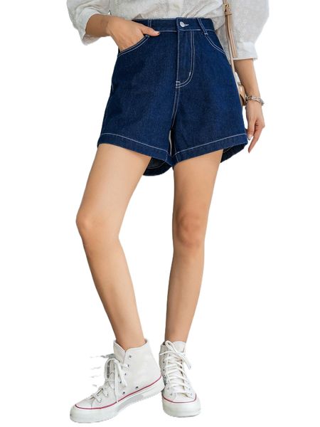 

dazy high waist denim wide leg shorts v2ld#, White;black