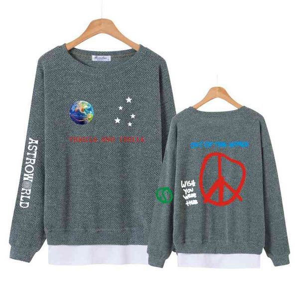 

new travisscotts trendy astroworld printed fashion stitched bat women's sweater, Black