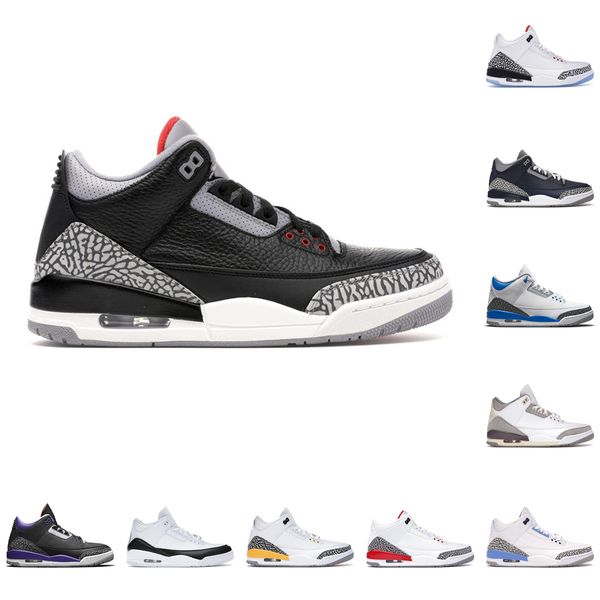 

quality men basketball shoes 3s jumpman 3 cardinal red pine green racer blue cool grey hall of fame court purple laser orange mens trainers