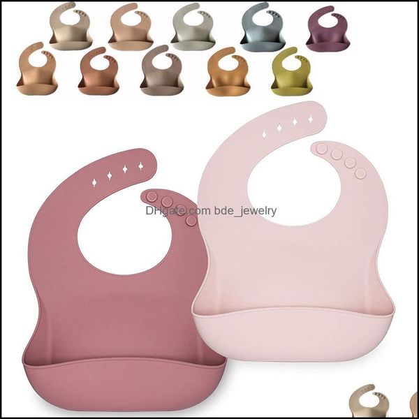

bibs burp cloths 17 colors baby sile feeding bib cartoon waterproof food grade newborn apron adjustable saliva towel drop delivery dhd7r