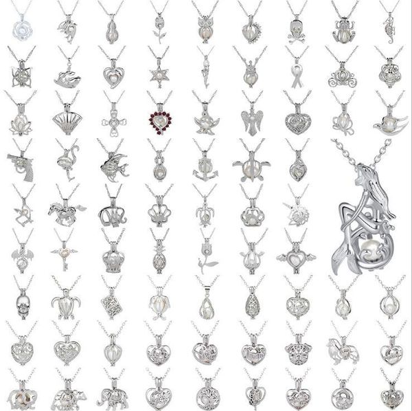 Stile: Perlenkäfig-Anhänger, öffnende Käfige, Medaillon-Anhänger und glatte Schlangenketten aus Sterlingsilber, modische DIY-Schmuckbefestigungen