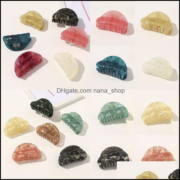 

clamps hair jewelry fashion acrylic women claws crab charm marble print lady clips retro make up hairdress styling tools drop delivery 2021, Slivery;golden