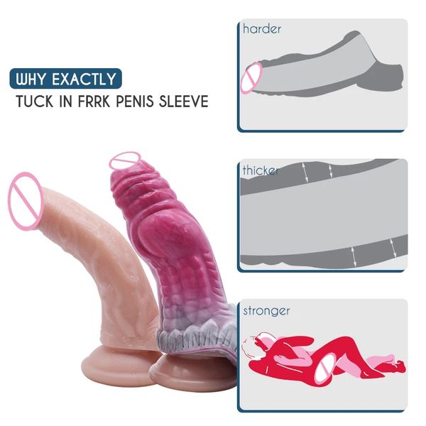 Dildo com nervuras Sexy Brinquedos para homens Penis Silicone Cock Bainha Dick Enlarger Ejaculate Delay Anéis Masturbação Masculina sexyy Para Loja Gay