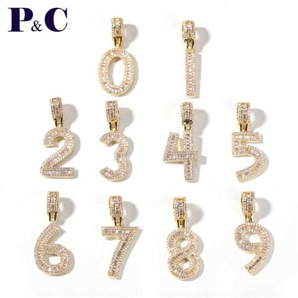 

champagne pink baguette initials number hip hop pendant chain baguette letter jewelry men's hip hop pendant jewelry174v, Silver