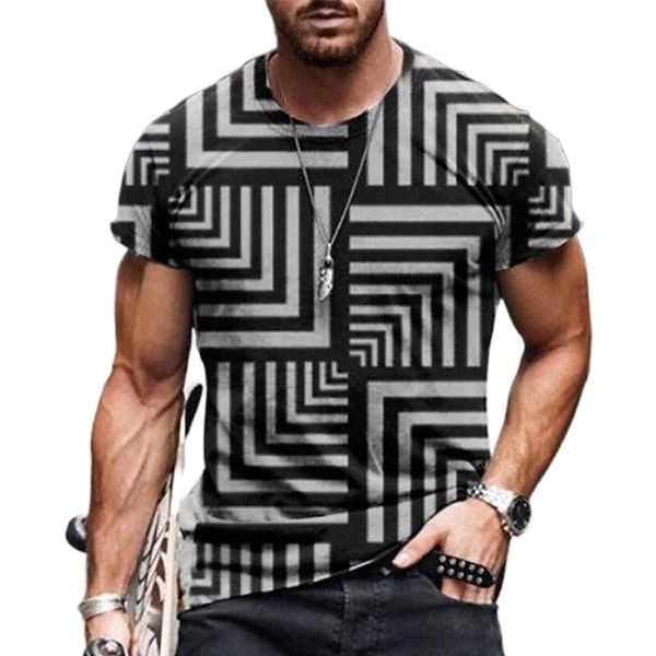 

men's tee t shirt shirt 3d print striped graphic plus size crew neck casual daily short sleeve basic designer slim fit big and tall gr, White;black