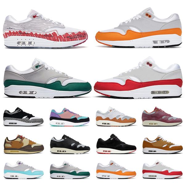 

1 87 running shoes 1s patta men women anniversary aqua orange green black bred brown elephant have a day saturn gold night maroon noise aqua