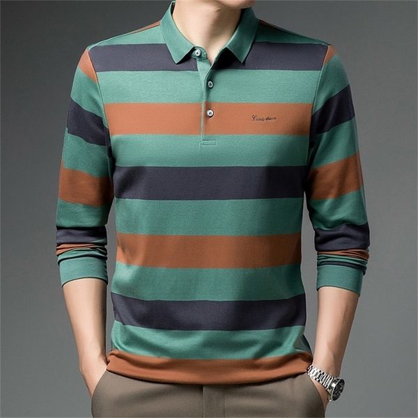 

ymwmhu arrival fashion men polo shirt cotton multi-color shirt autumn long sleeve lapel polo shirt for man fit slim clothing 220402, White;black