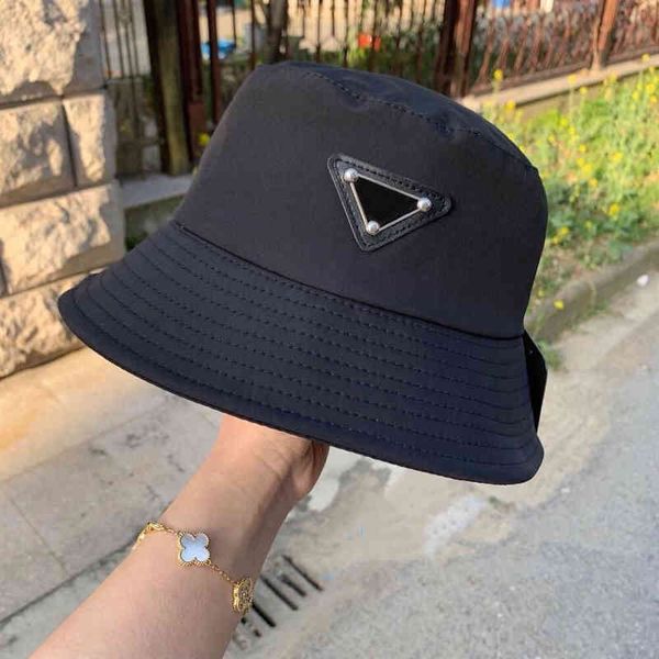 

designer prad hat bucket trucker baseball straw cowboy europe america fashion man woman high version black fisherman metal classic inverted, Blue;gray