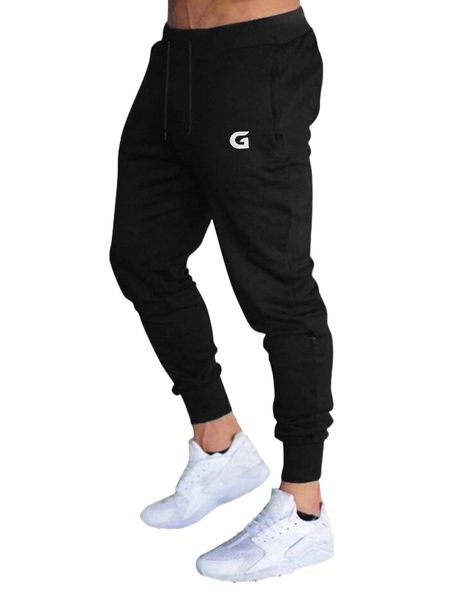 

men letter graphic drawstring waist sweatpants e0te#, Black