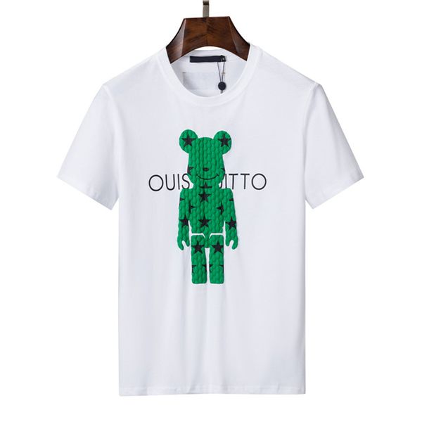 

2021 luxury casual t-shirt new men's wear designer short sleeve t-shirt 100% cotton wholesale black and white size m~3xl#04, White;black