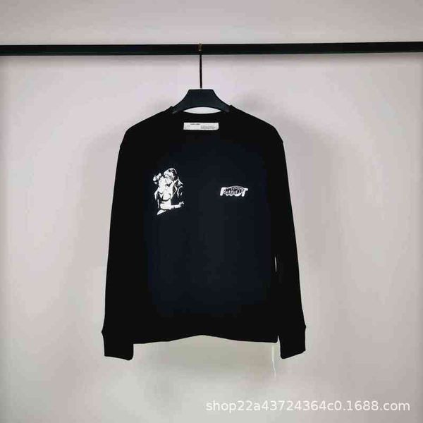 

factory online export trendy sweater autumn winter new off kiss print pullover casual, Black