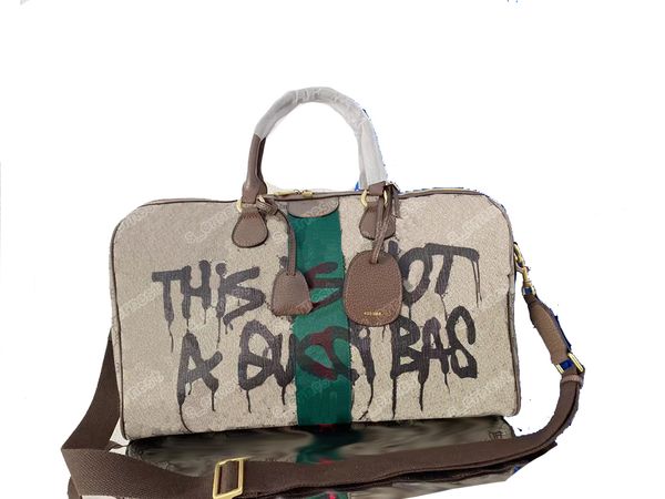 

hacke duffle bag graffiti coated canvas medium big capacity designer double g luxury luggage travelling handle bag 45cm