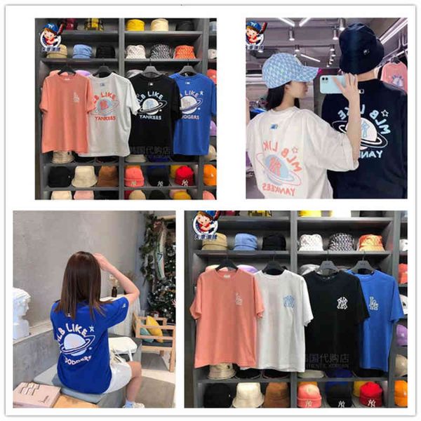 

women's t-shirt mlb korea chaopai planet graffiti series men's and women's loose casual short sleeve summer qu4b, White