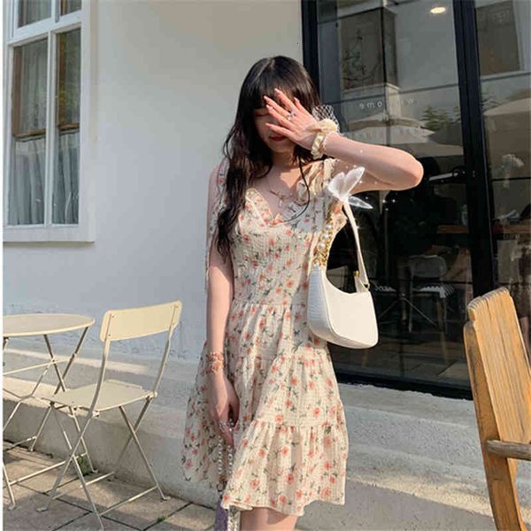 

casual dresses french first love girl peach blossom summer petal v-neck women's skirt floral suspender dress medium length qjz9, Black;gray