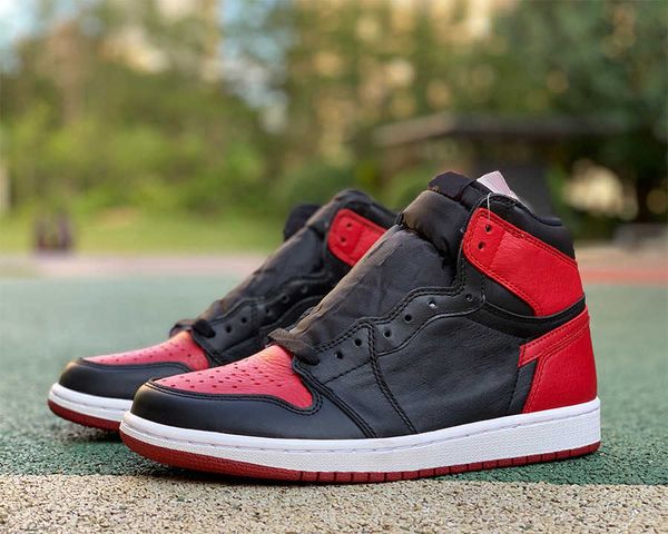 

jumpman 1 high og shoes 1s banned men women black red sneakers trainers with box