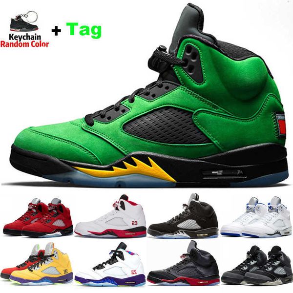 

discount jordns jumpman basketball shoes men 5 oregon ducks sail fire red green 5s alternate grape mens sneakers trainer shoes 40-47, Black